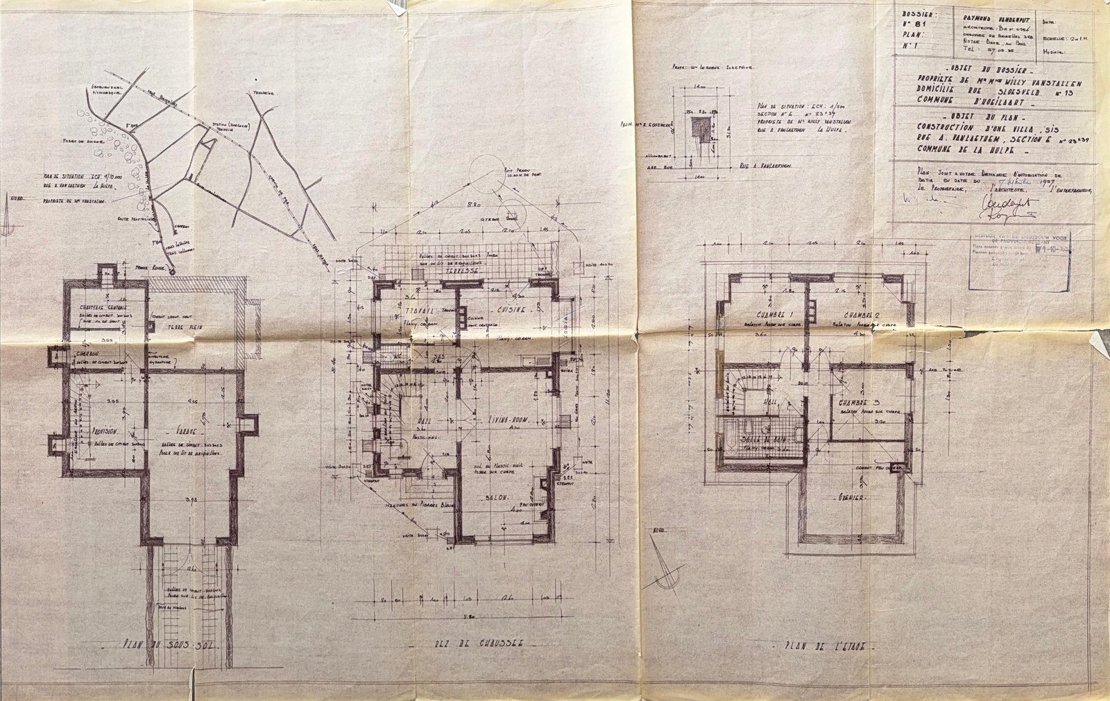 Origineel grondplan van de woning